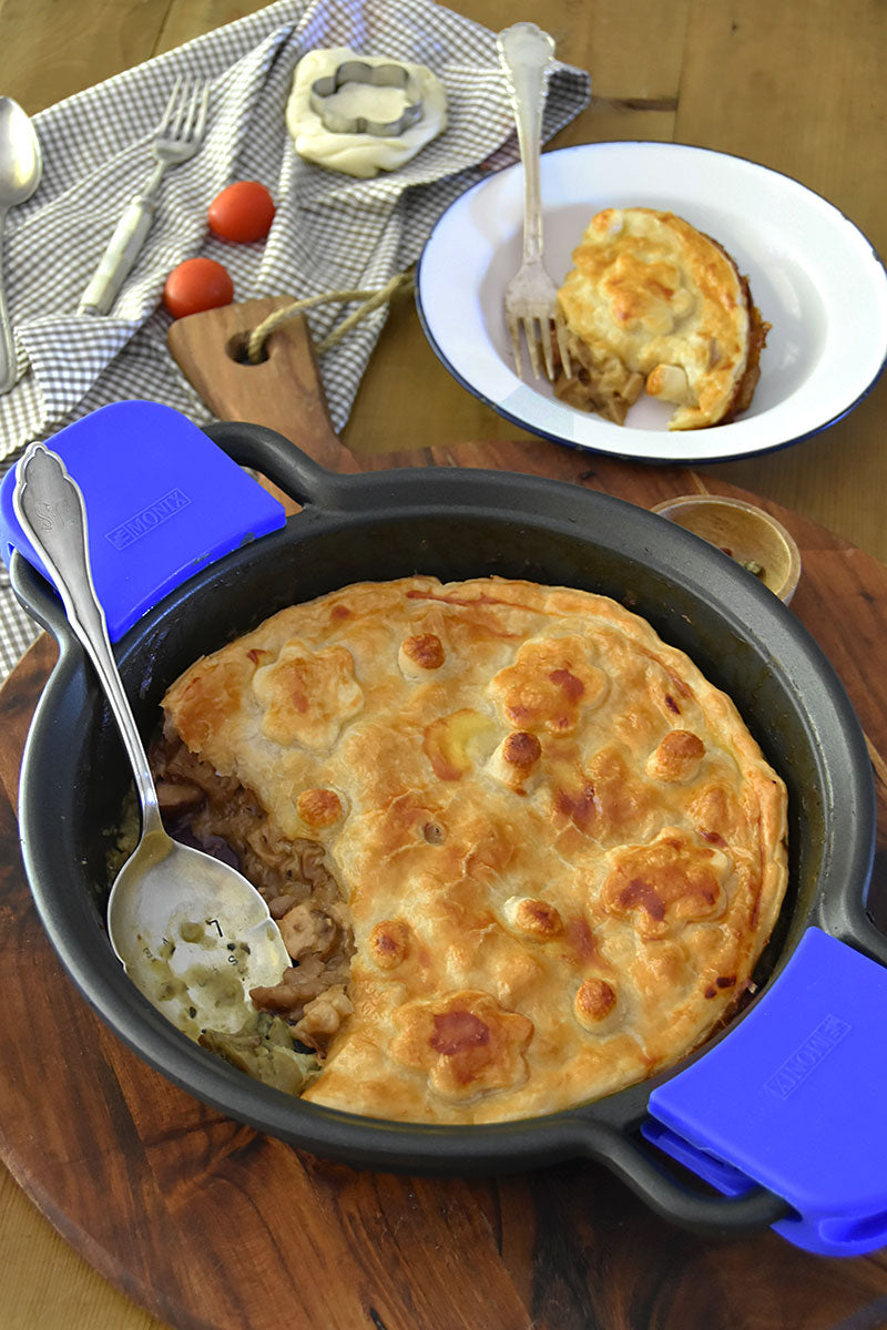 Pastel de pollo con setas