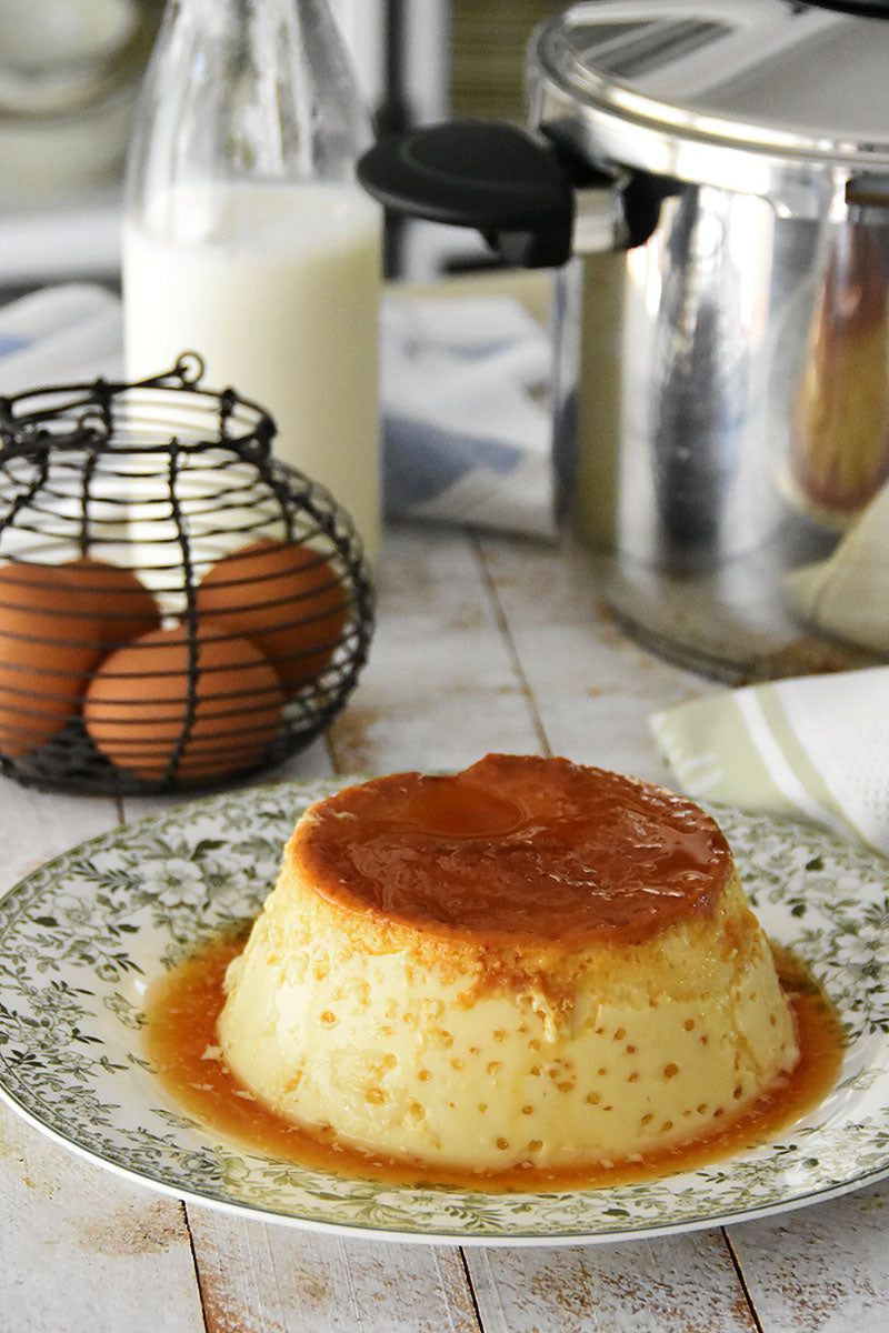 Flan de huevo en olla a presión