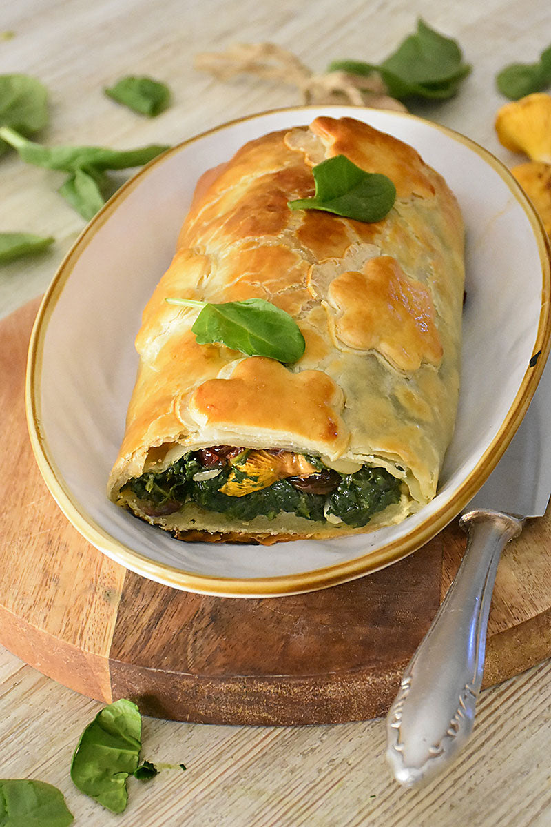 Hojaldre de espinacas y setas