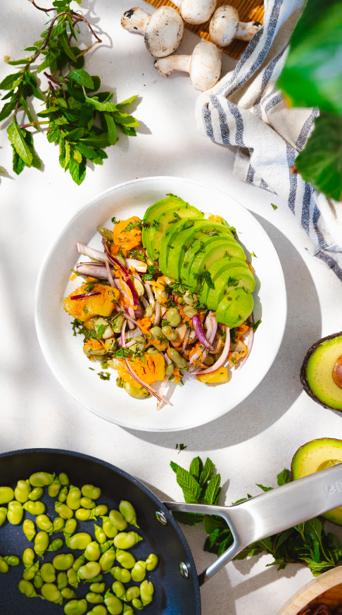 Ensalada de Habas a la hierba buena