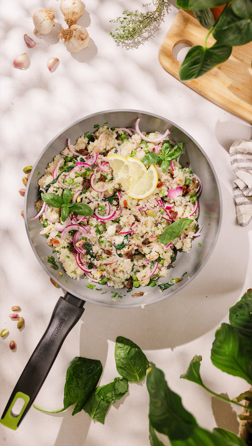 Ensalada de Quinoa con setas y espinacas