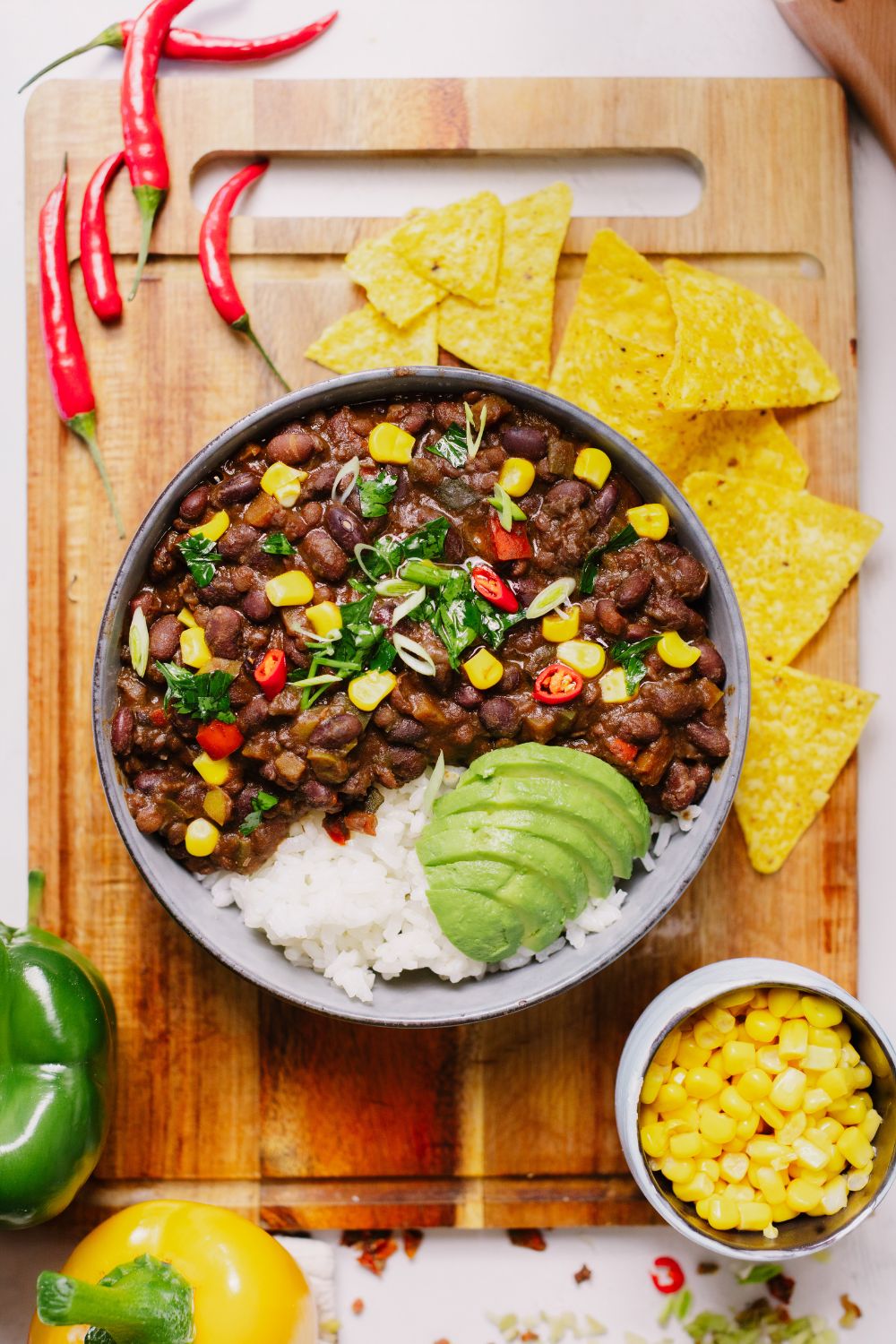 Chili de legumbres vegano en olla exprés