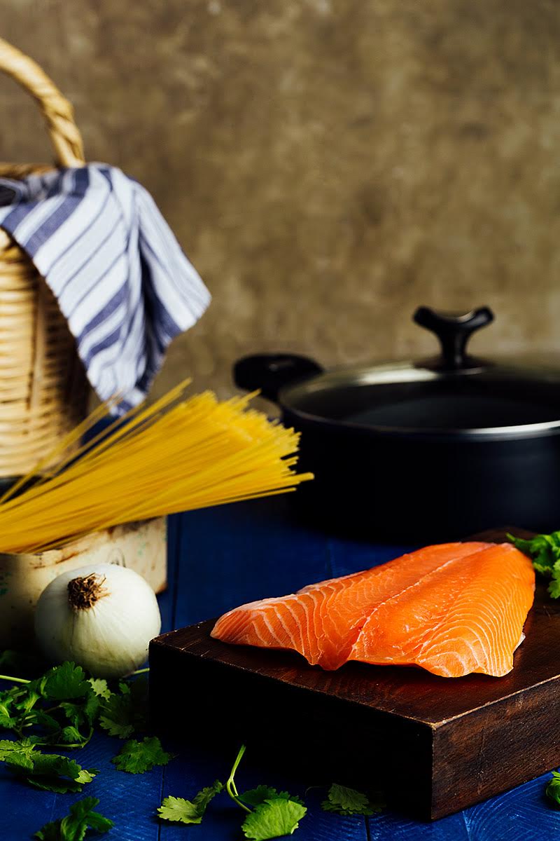 Espaguetis con salmón