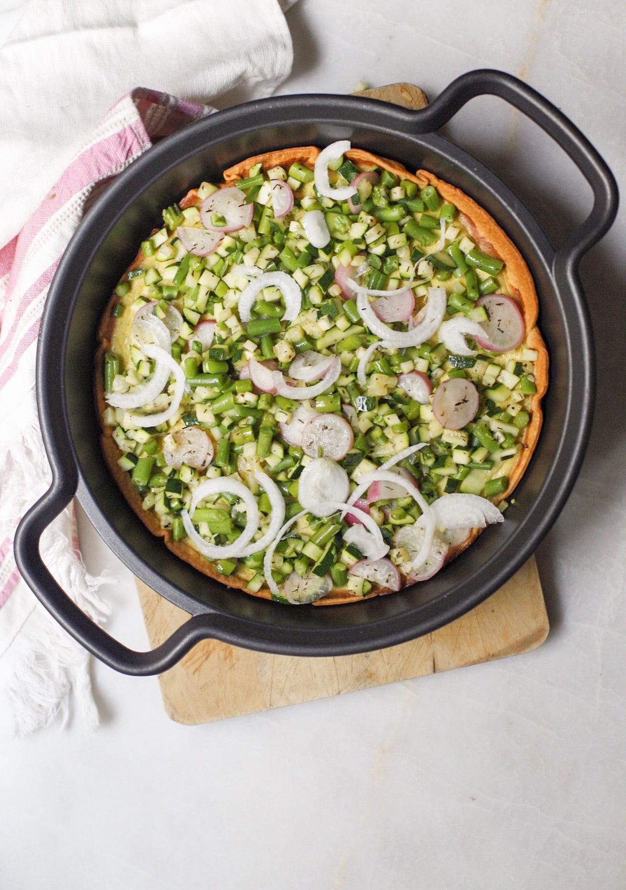 Quiche de pesto y verduras para llevar