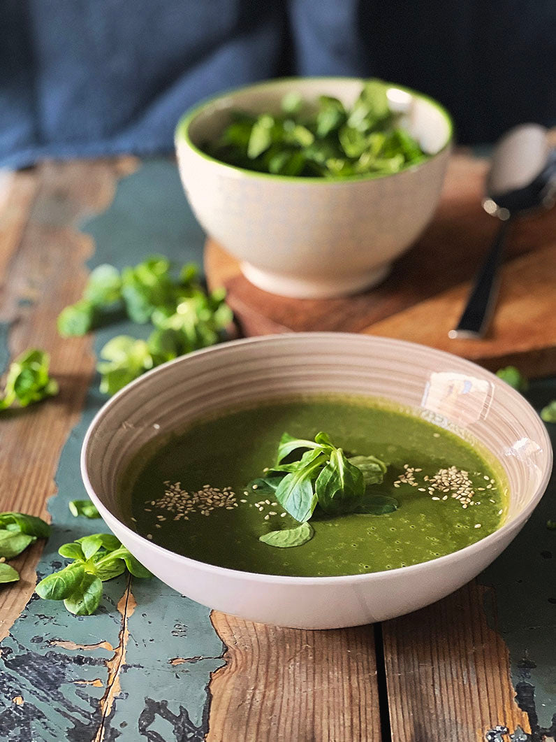 Crema de espinacas y canónigos