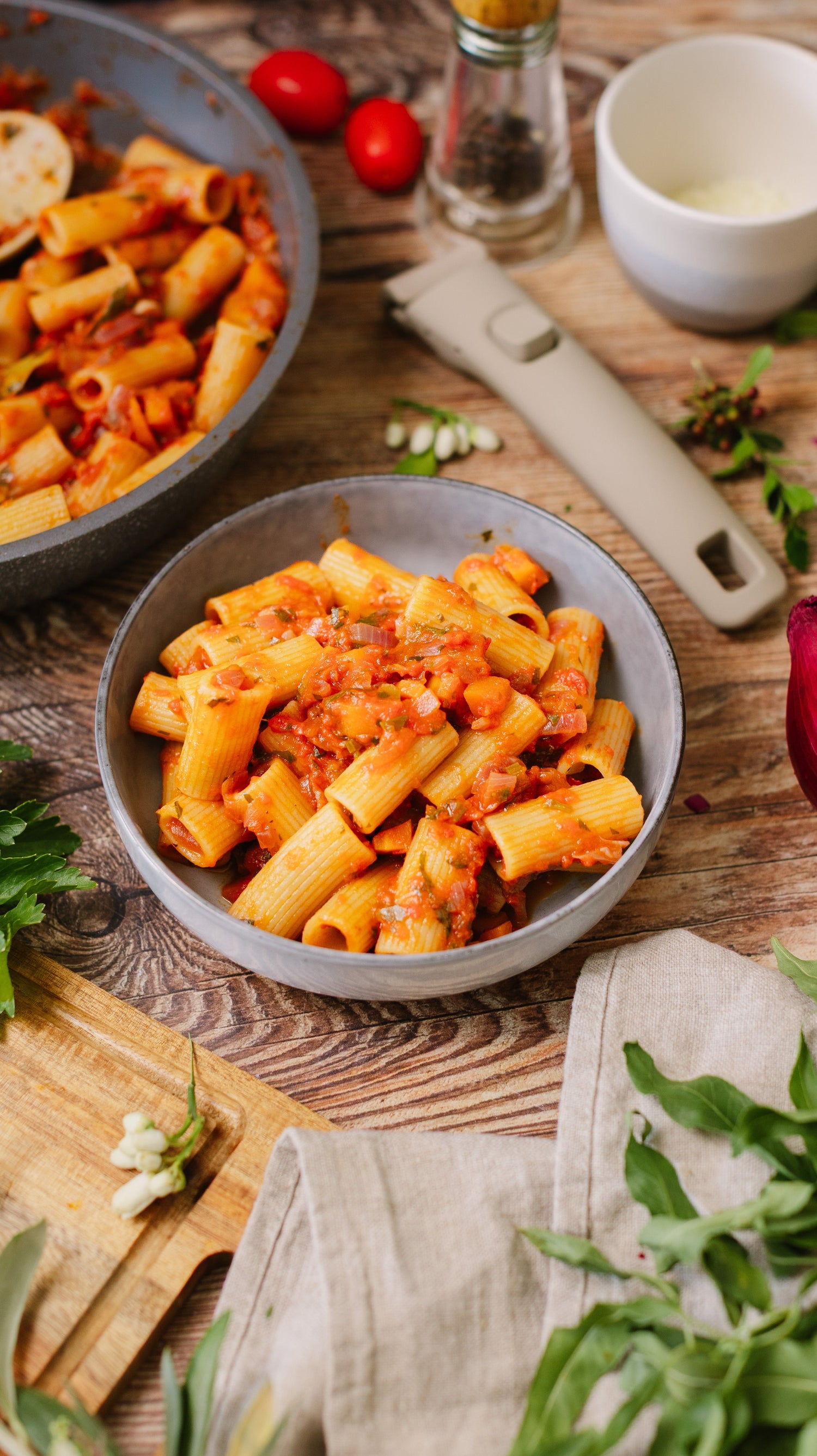 Pasta con ragú de verduras