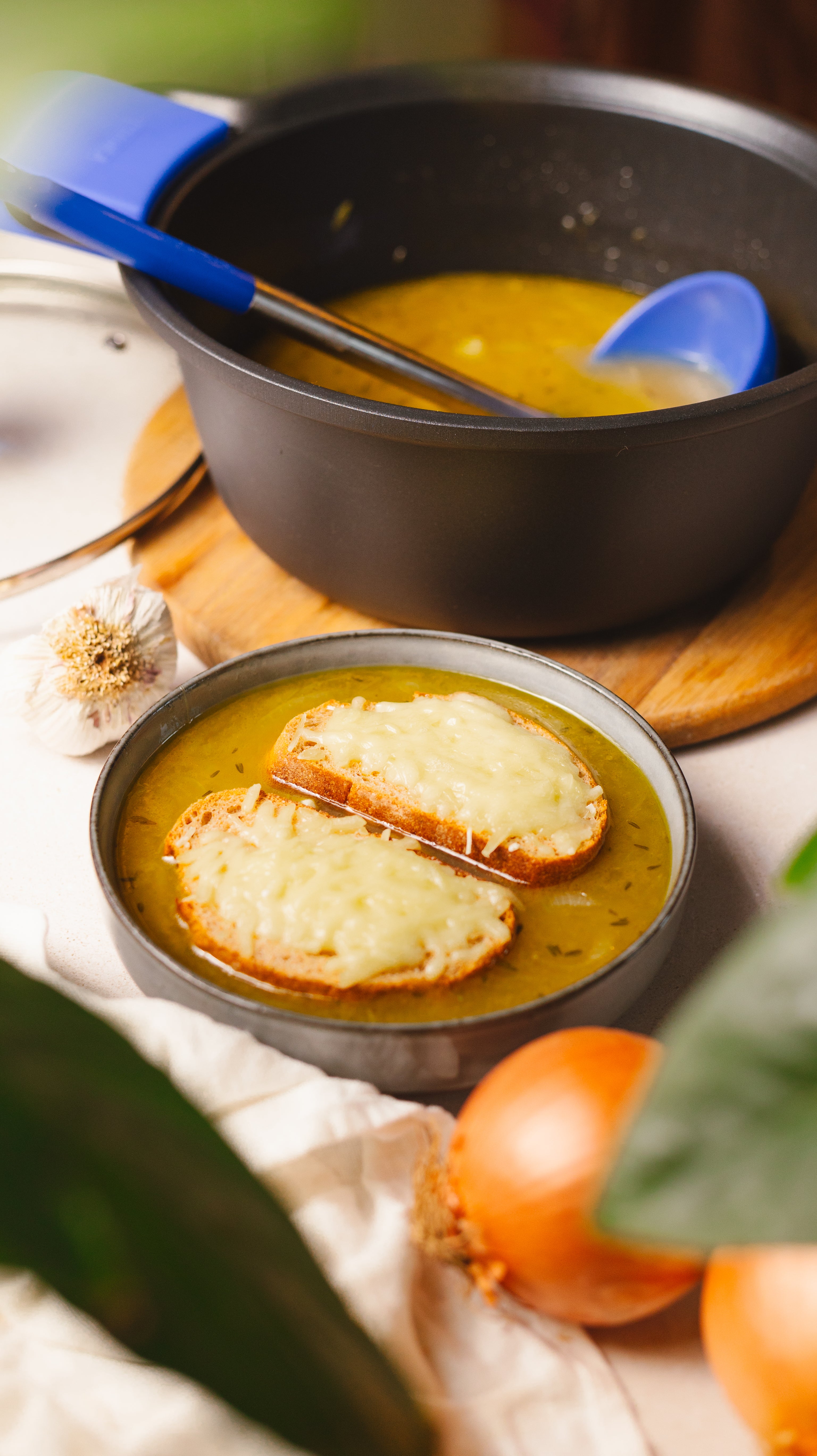 Sopa de cebolla y ajo