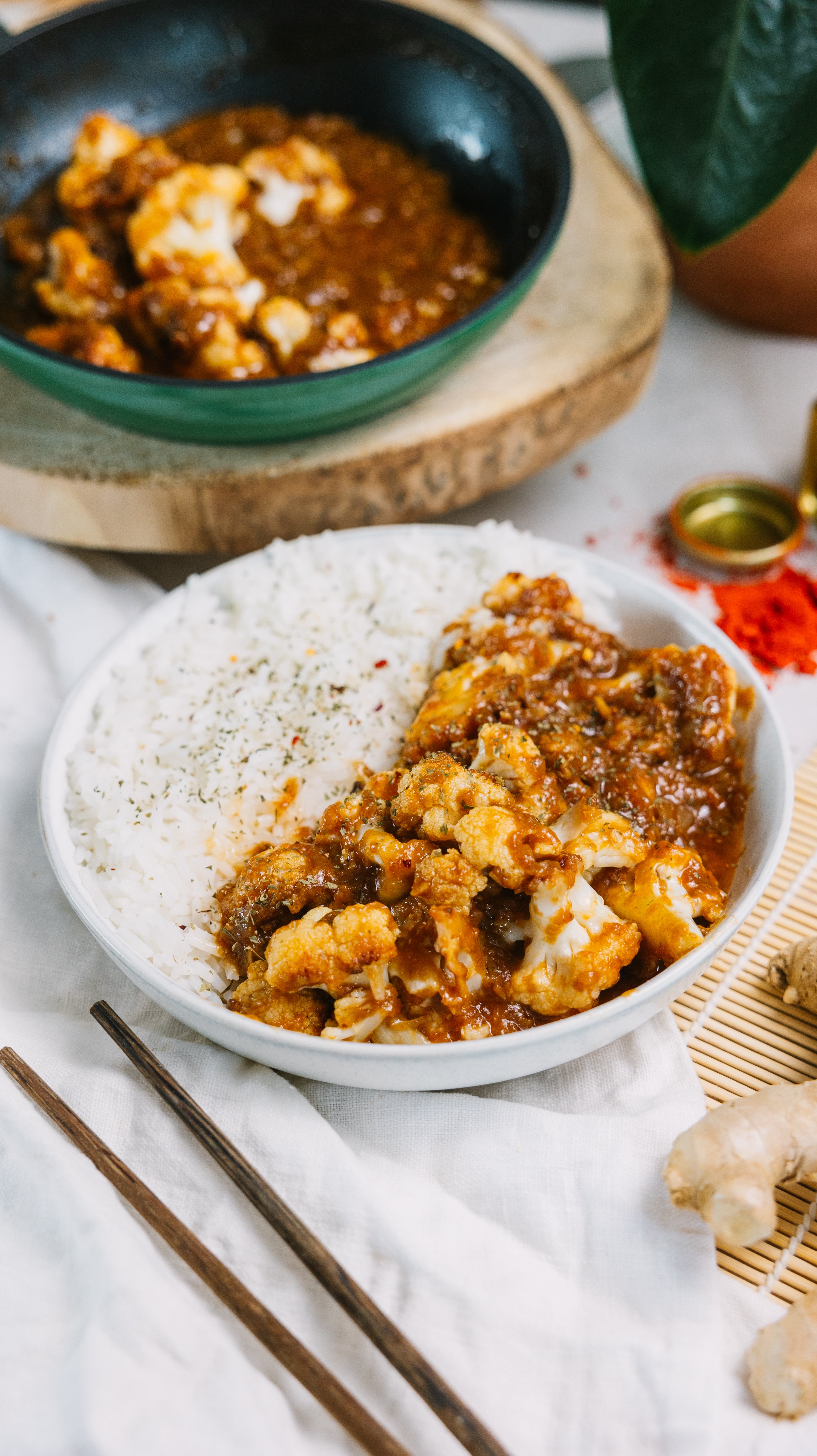 Coliflor en salsa picante