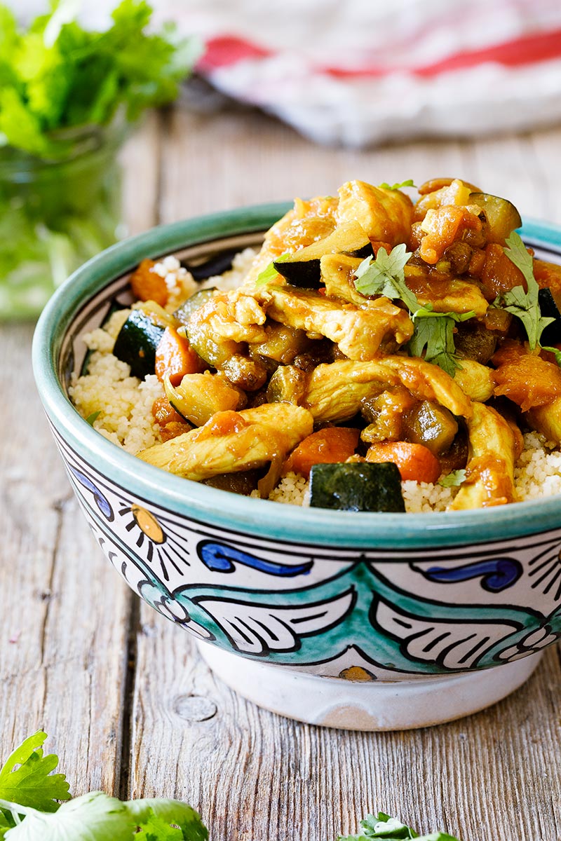 Cuscús con pollo y verduras