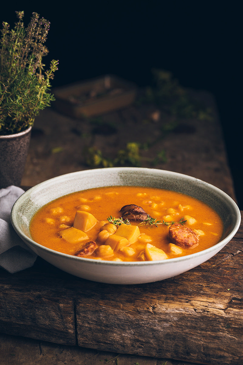 Potaje de garbanzos con choco