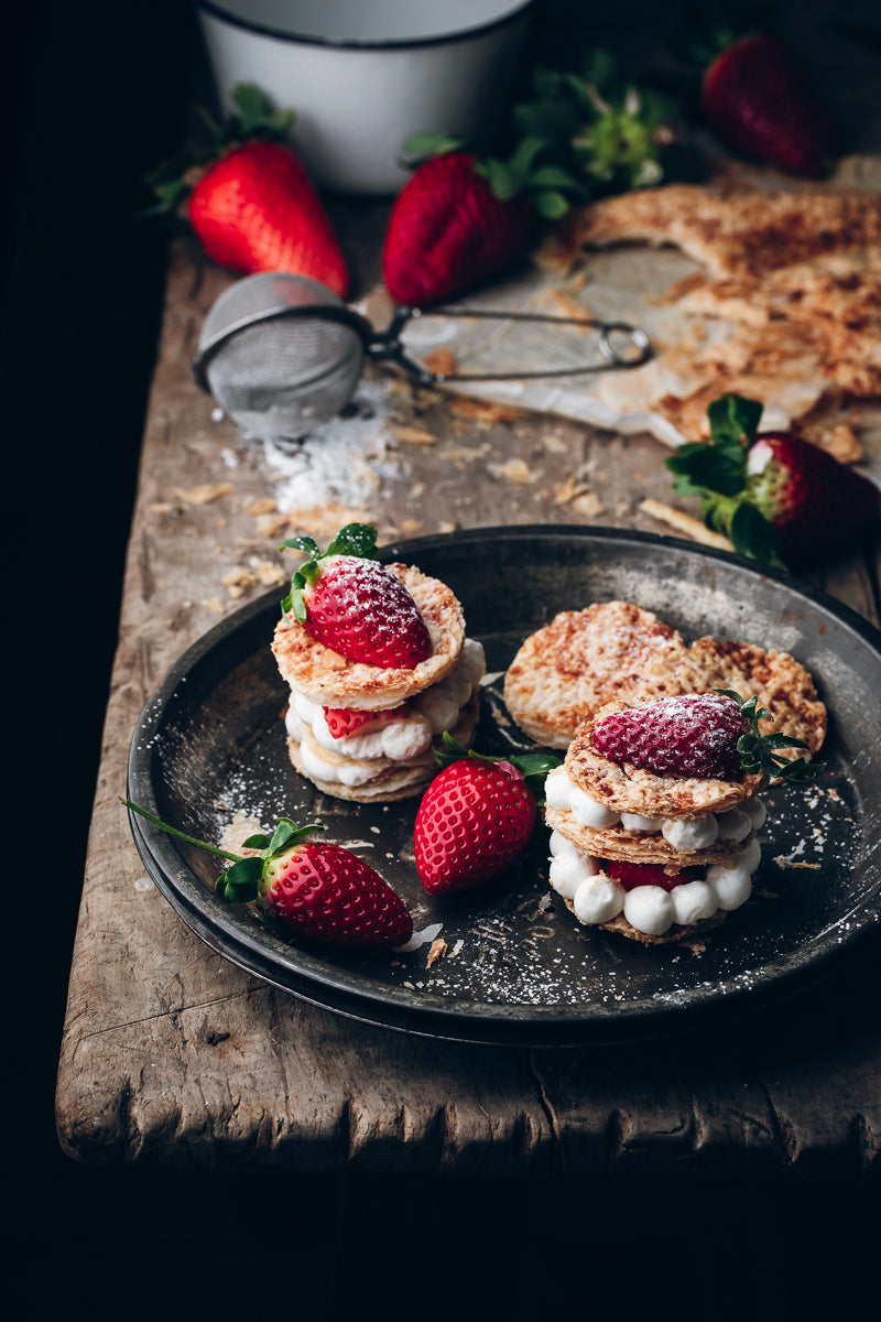 Milhojas de fresas con nata