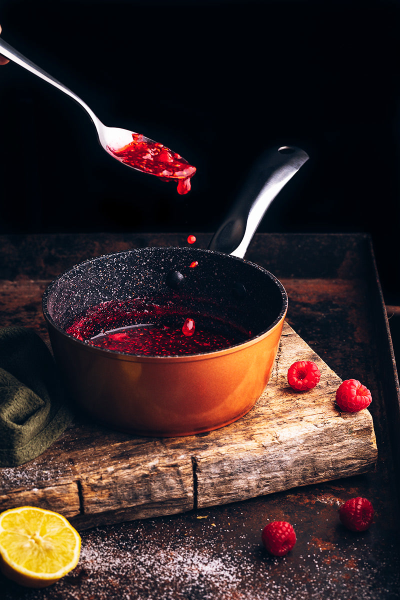 Salsa o coulis de frambuesa