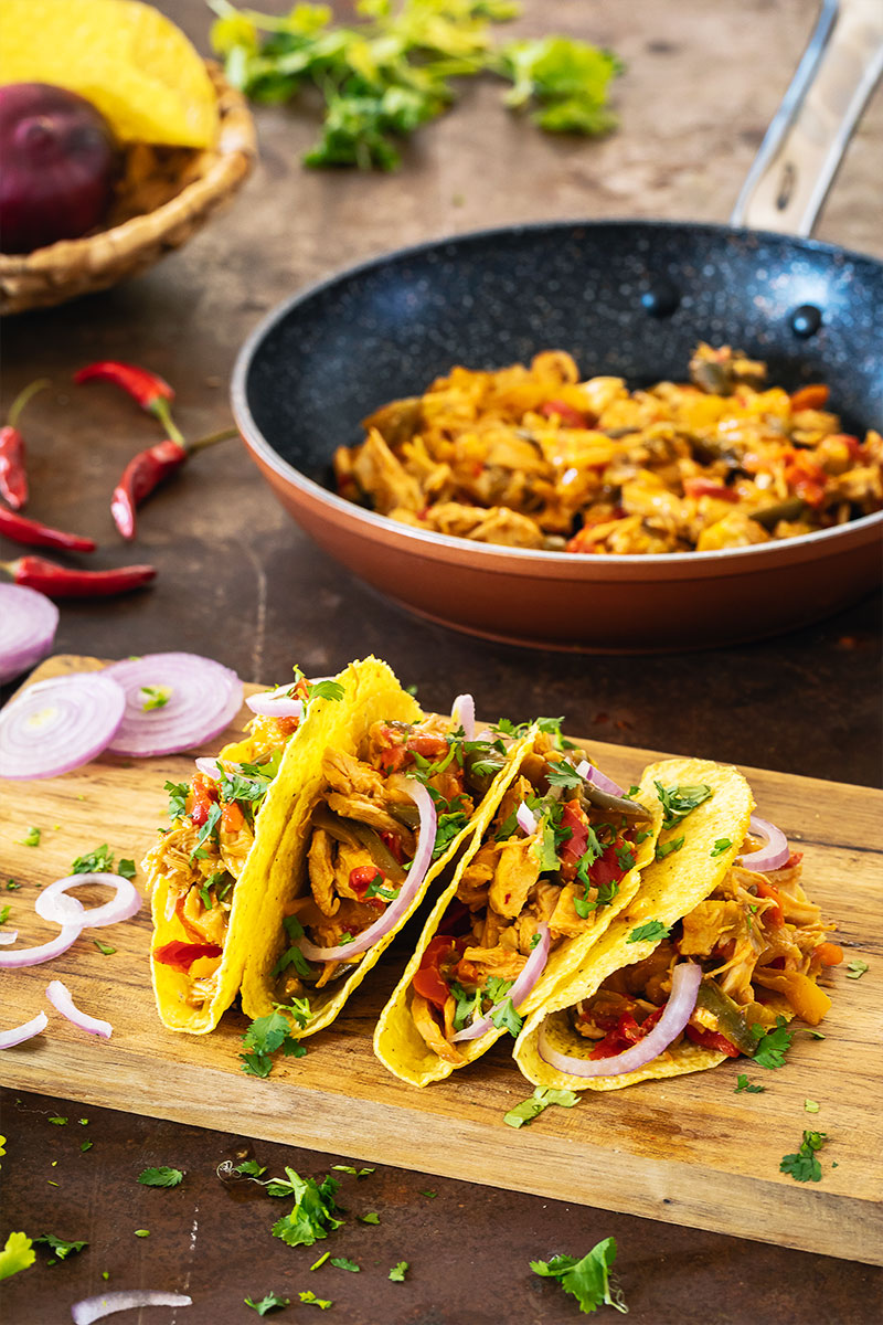 Tacos de pollo con verduras
