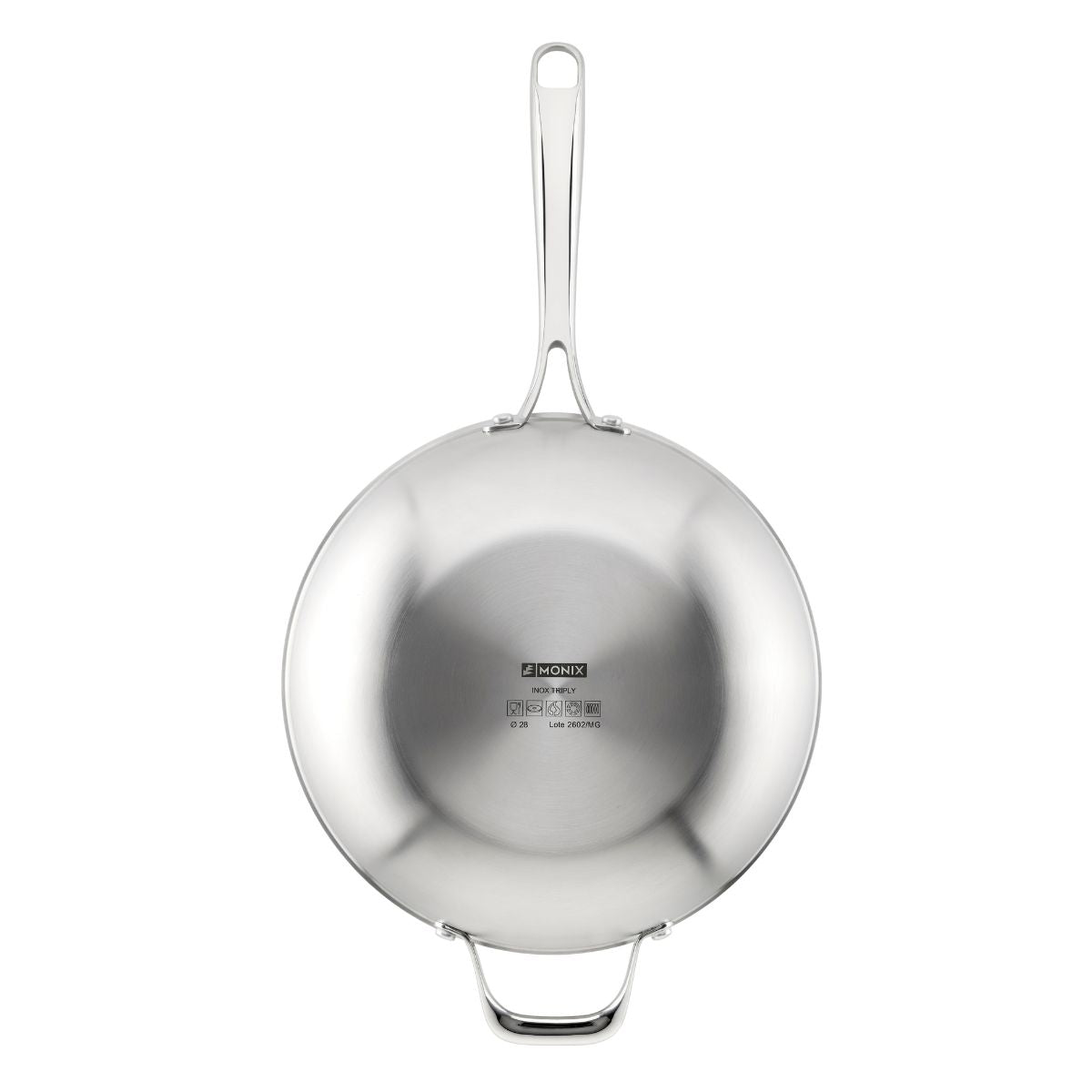 Wok de acero inoxidable triply sin antiadherente Planet Inox