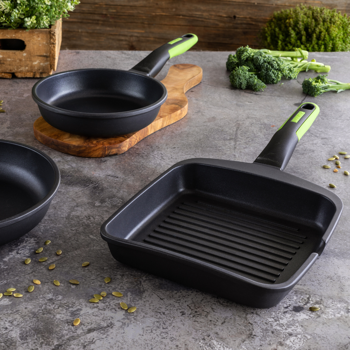 Non Stick Double Sided Grill Pan For Induction Cooker Experta