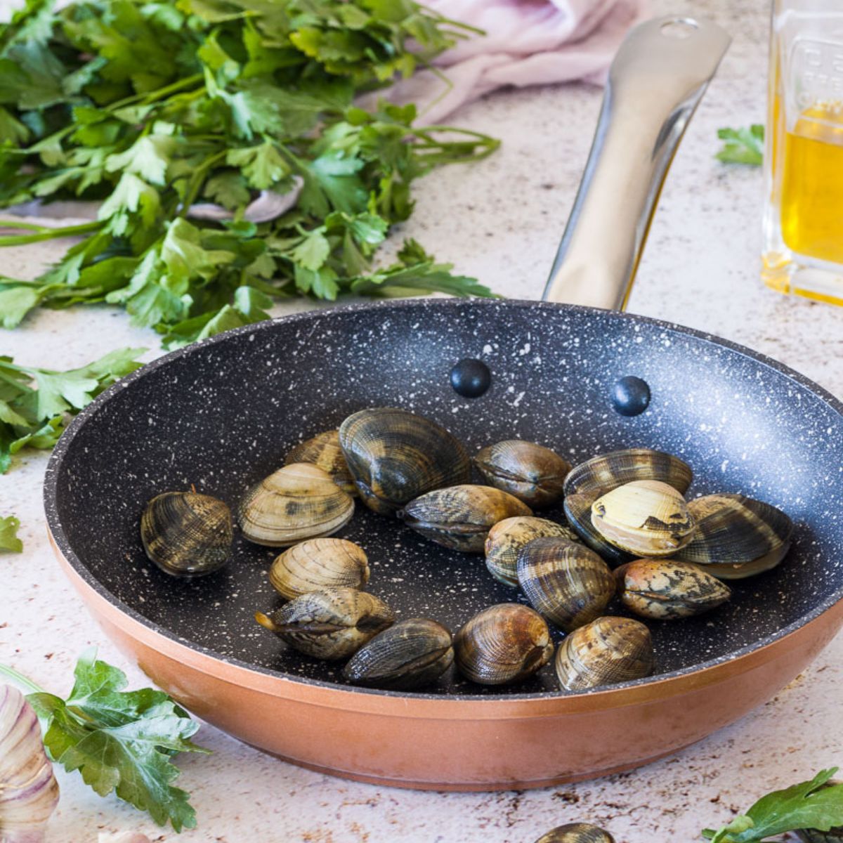 Copper Frying Pan, 3-piece set