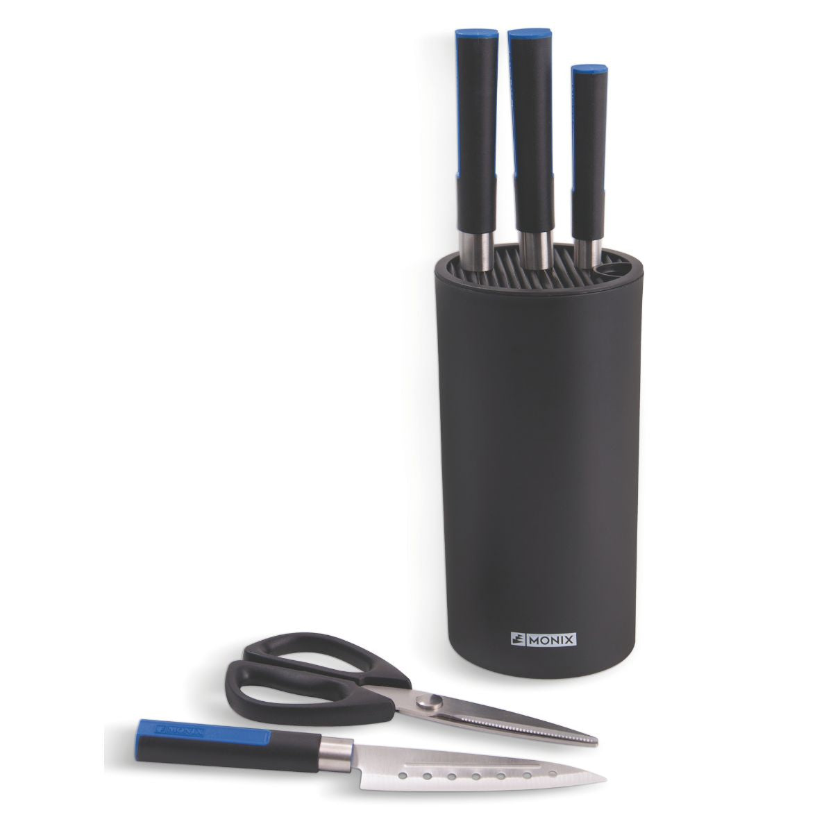 Set 6 piezas: tacoma organizadora, cuchillos Santoku y tijeras Solid Pro