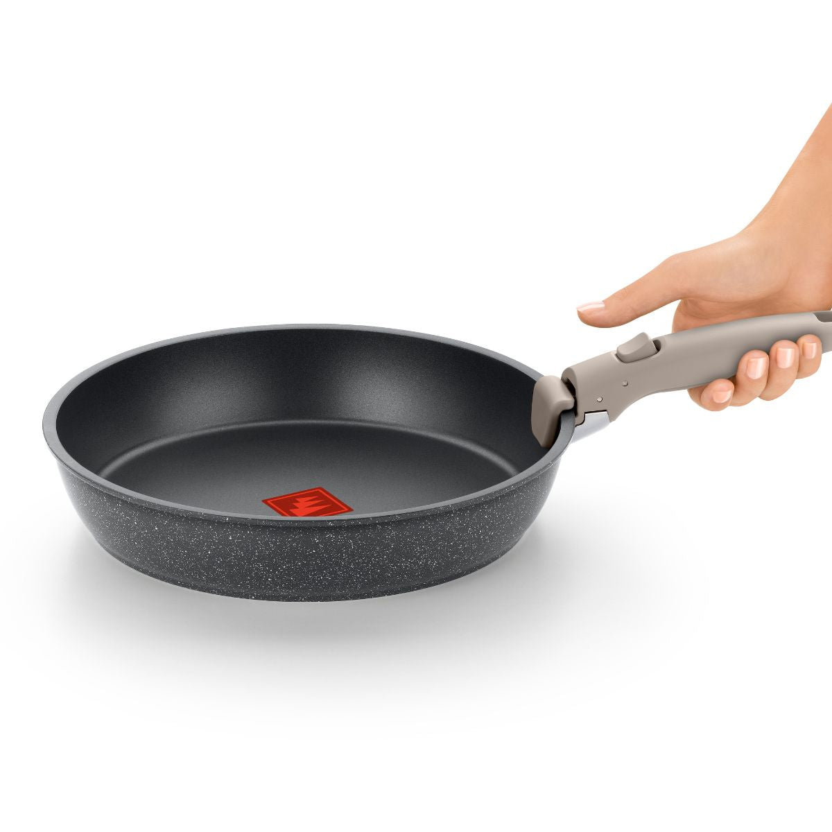 Set de 3 sartenes con mango extraible One Click Pietra 20, 24 y 26 cm