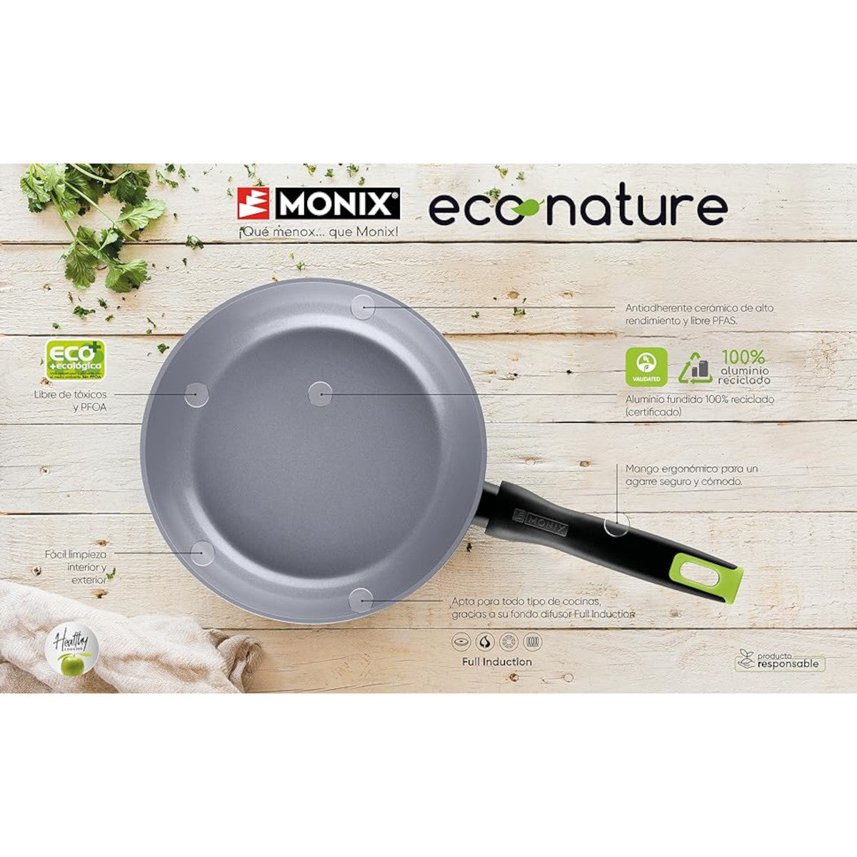 Eco Nature Frying Pan, 3-piece set
