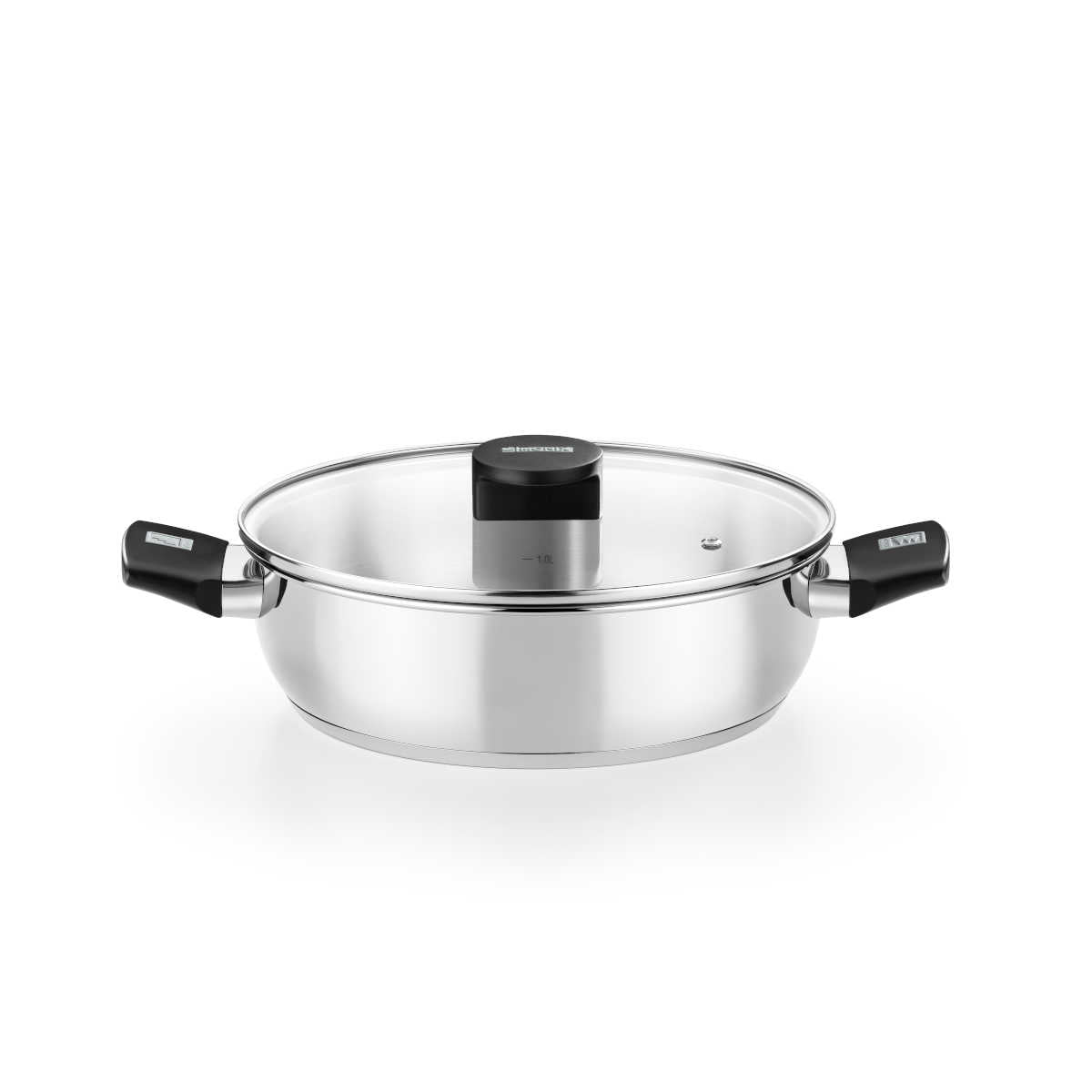 Rustidera de acero inoxidable Elite con tapa de cristal