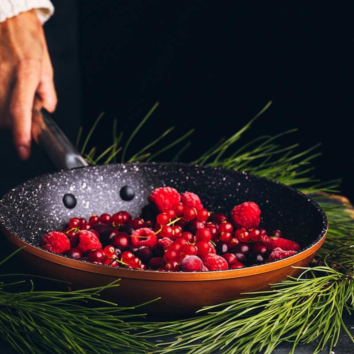 Copper Frying Pan, 3-piece set