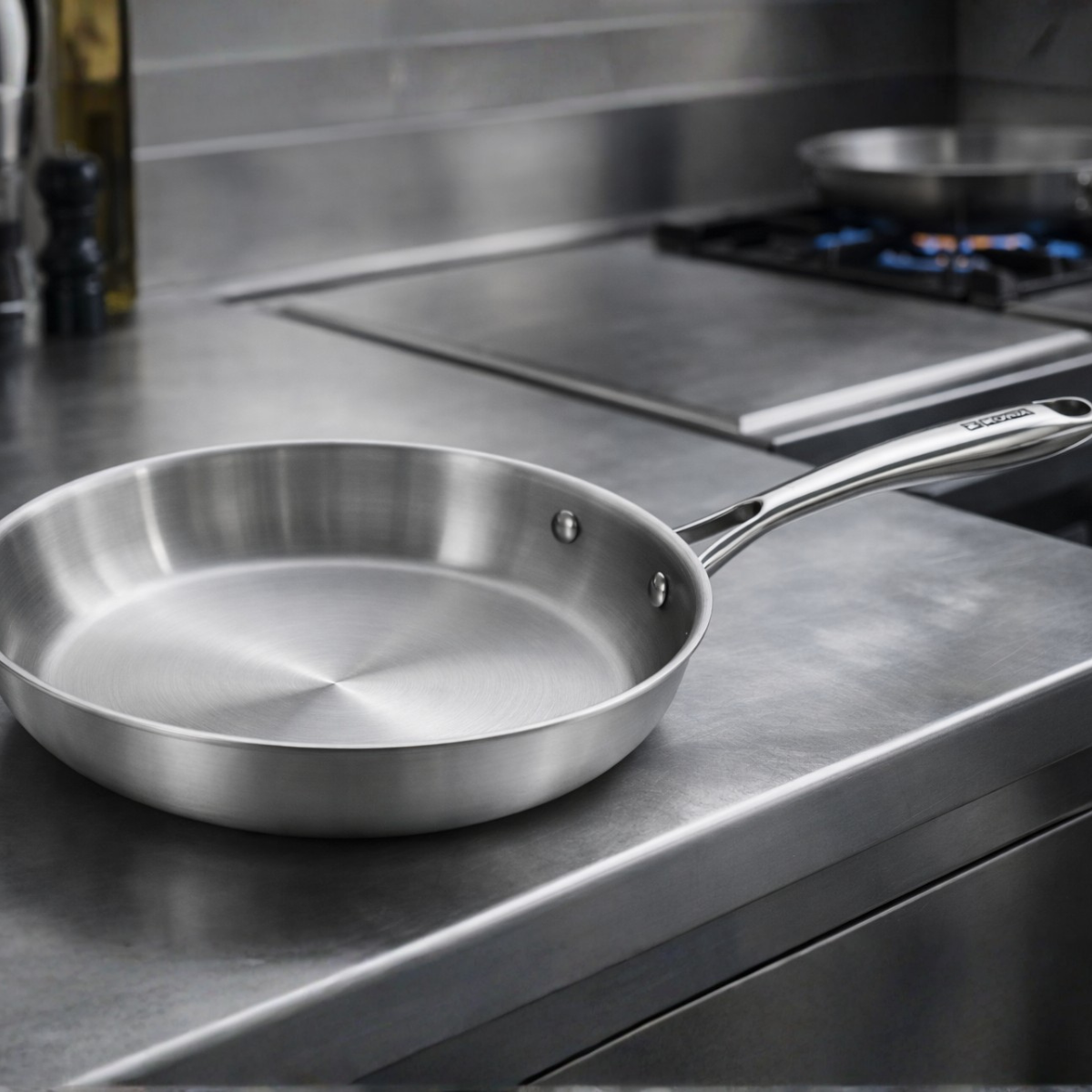 Set de 3 sartenes de acero inoxidable triply sin antiadherente Planet Inox
