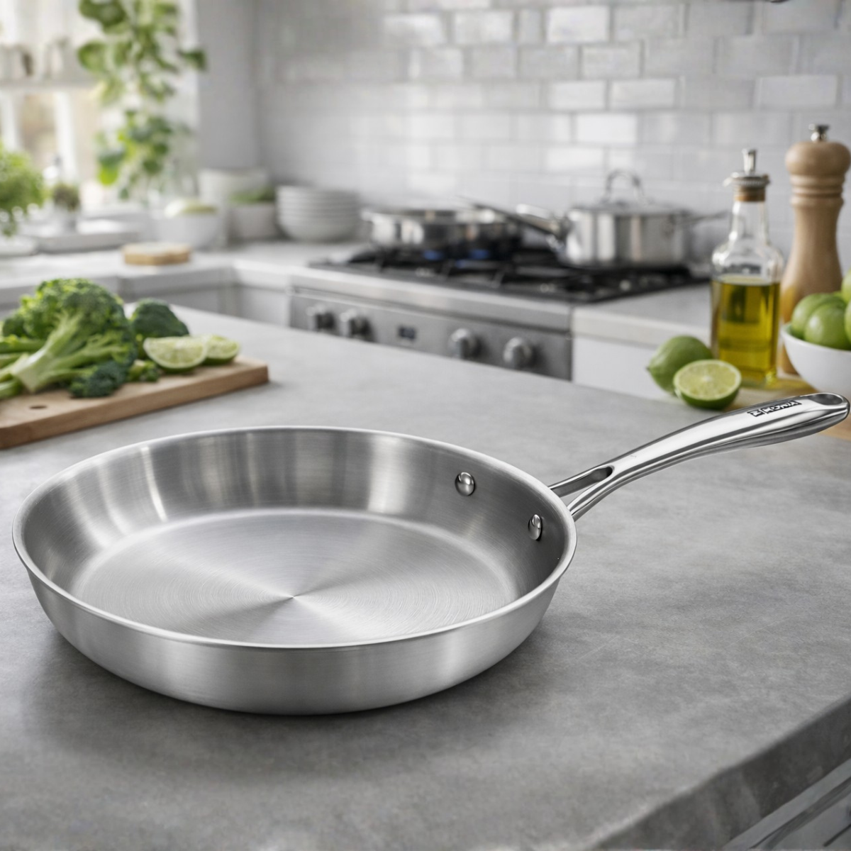 Set de 3 sartenes de acero inoxidable triply sin antiadherente Planet Inox