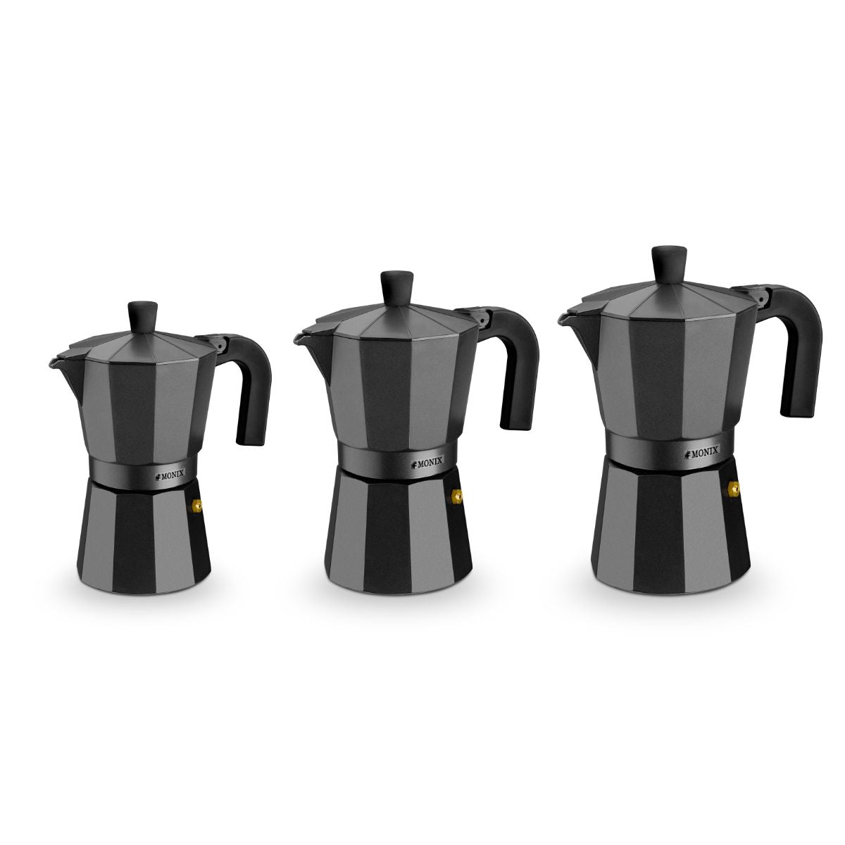 Monix Vitro Noir – Cafetera Italiana de Aluminio, Capacidad 9 Tazas, Apta  para Todo Tipo de cocinas Salvo inducción (Braisogona, M640009) :  : Hogar y cocina