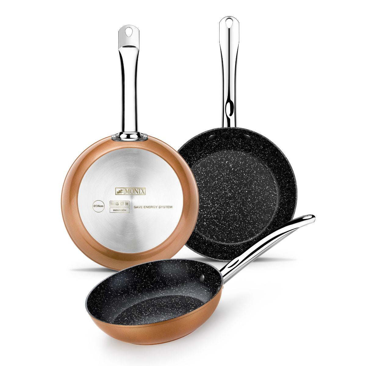 Set de 3 sartenes Copper