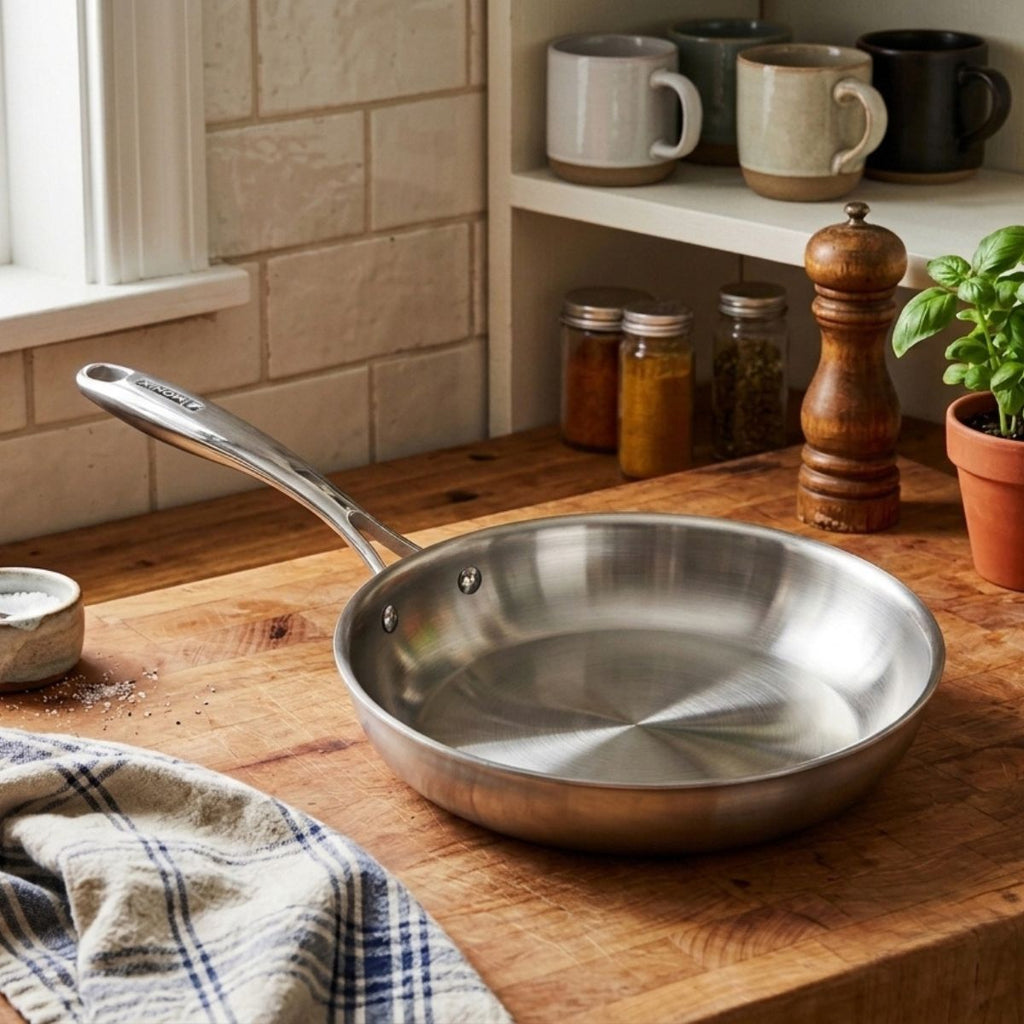Sartén de acero inoxidable triply sin antiadherente Planet Inox en Monix