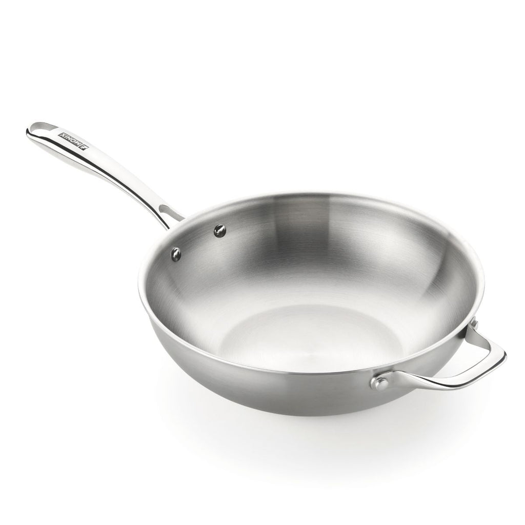 Wok de acero inoxidable triply sin antiadherente Planet Inox en Monix