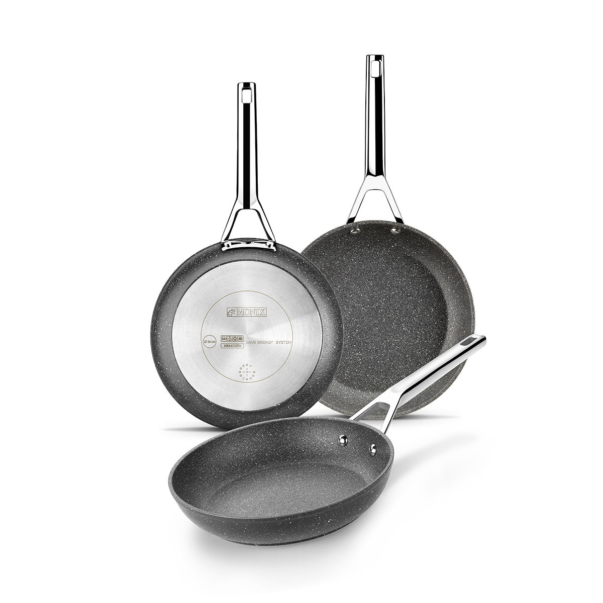 Granite Frying Pan, 3-piece set