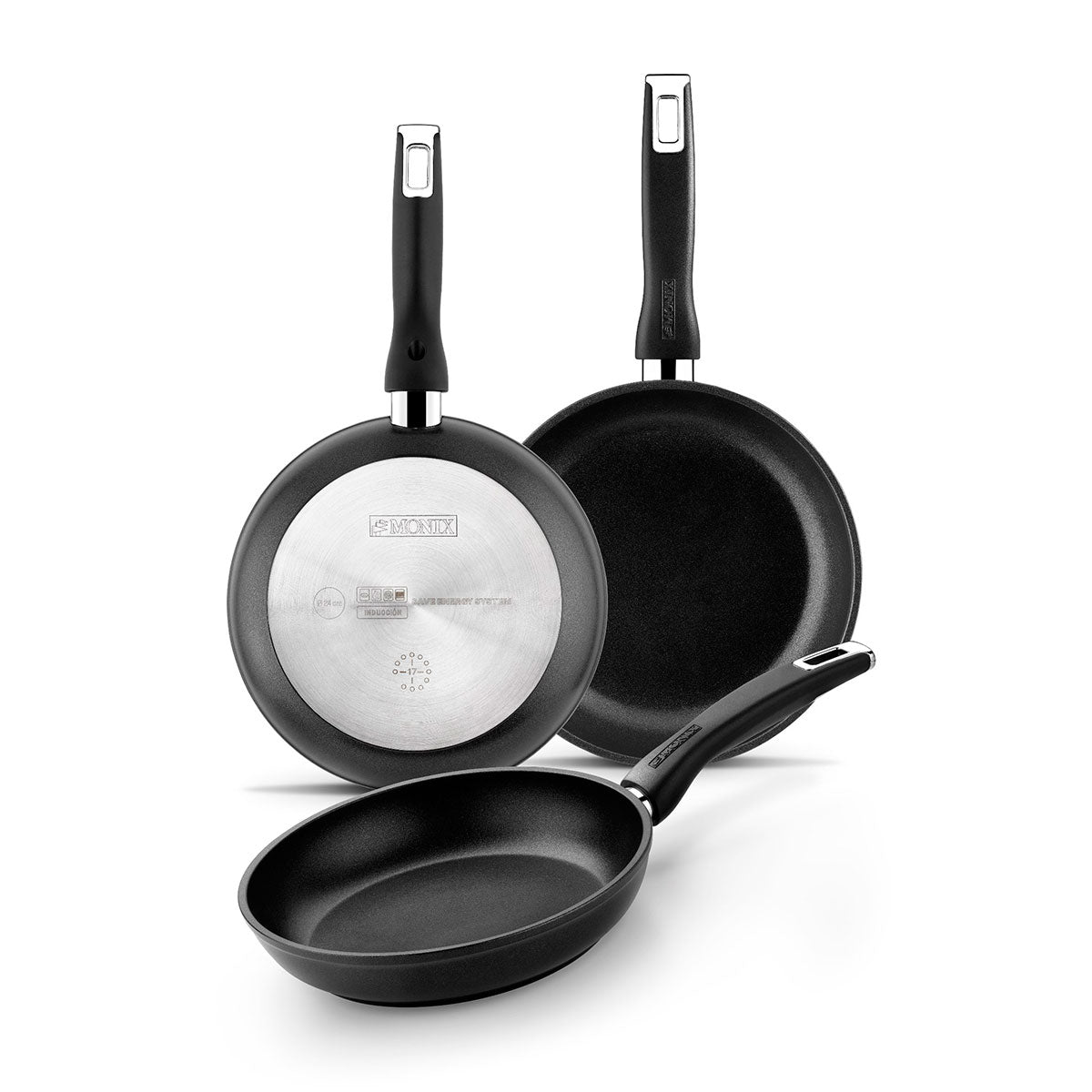 Set of 3 Unica frying pans