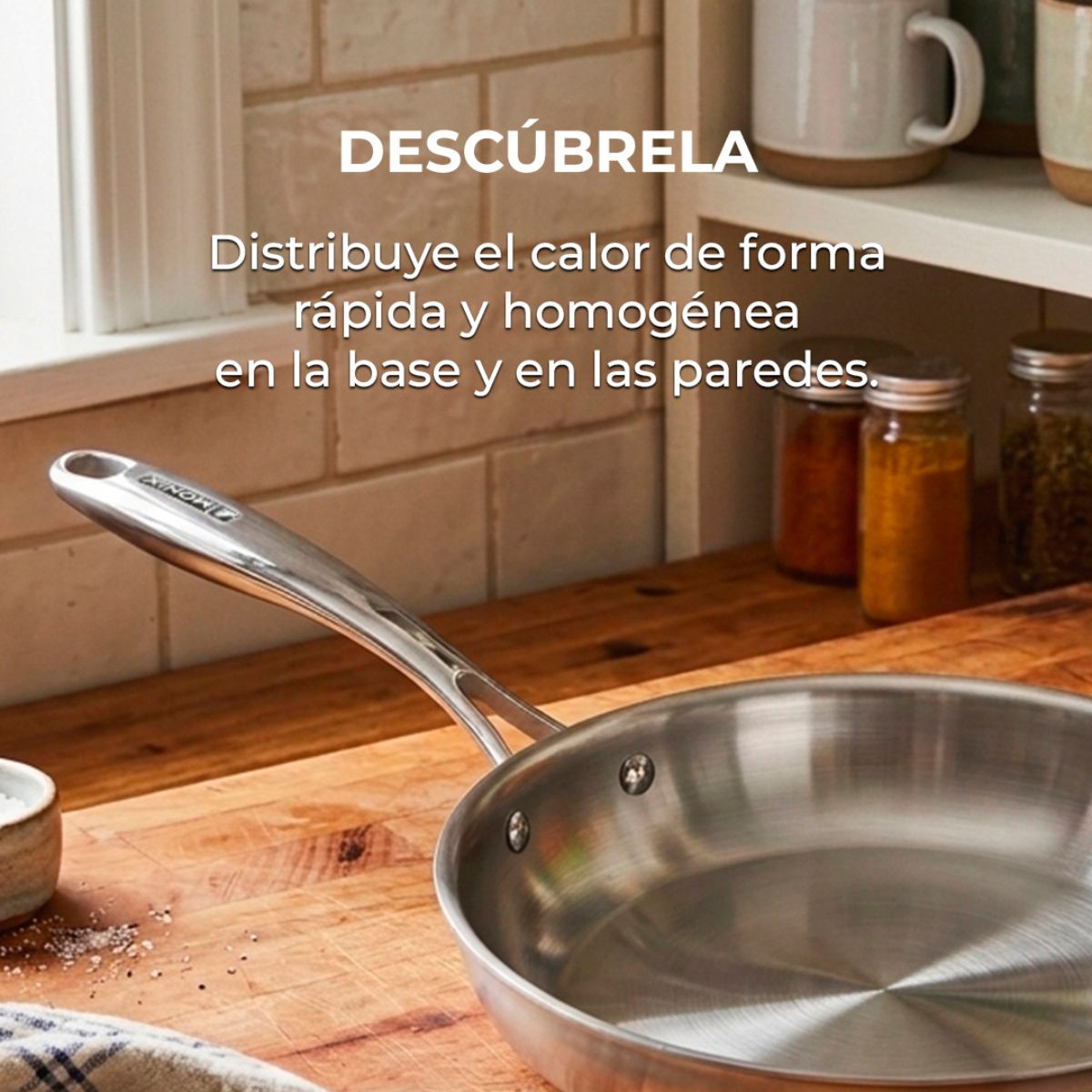 Sartén de acero inoxidable triply sin antiadherente Planet Inox