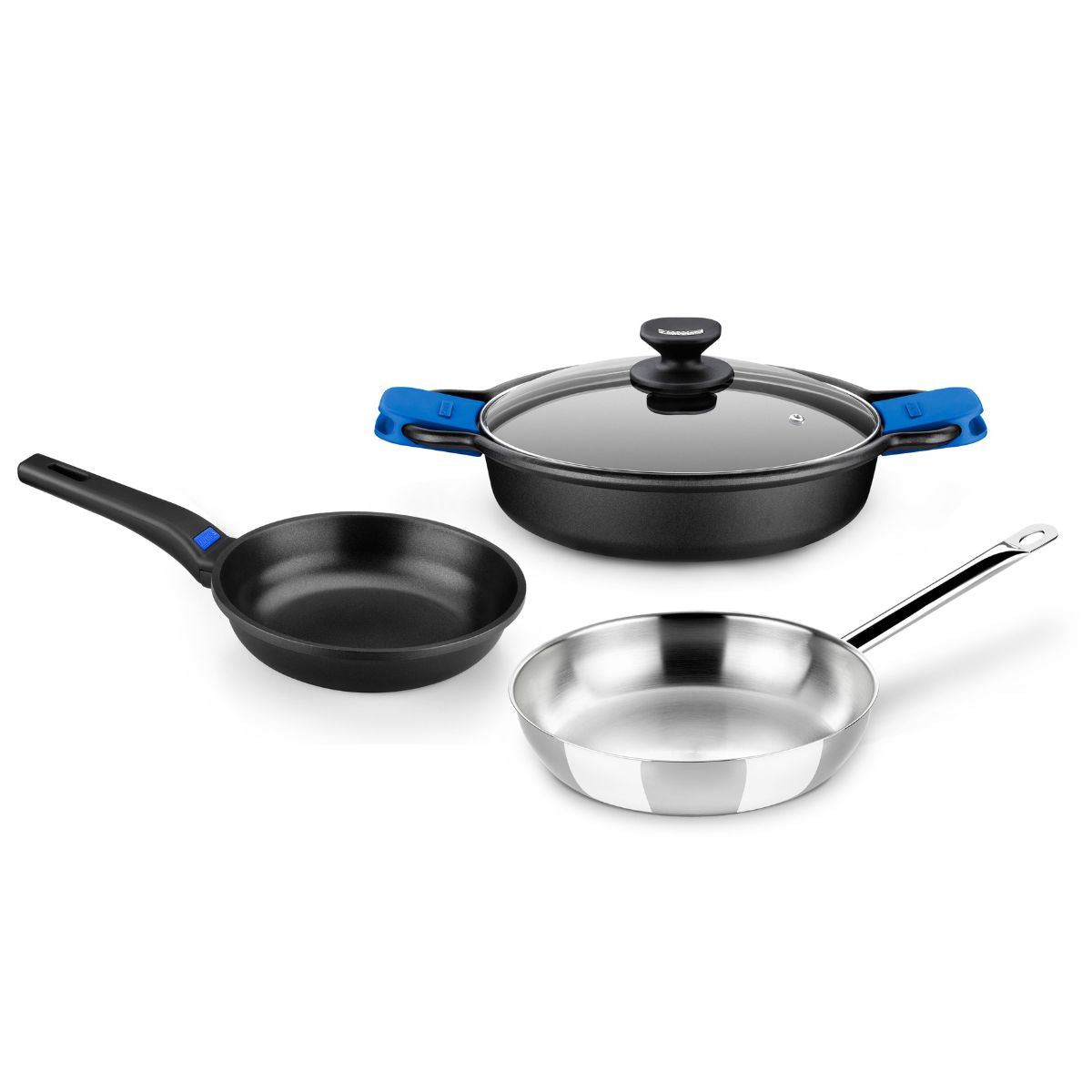 Set de cocina 4 piezas Solid+ con sartén acero inoxidable sin antiadherente Chef