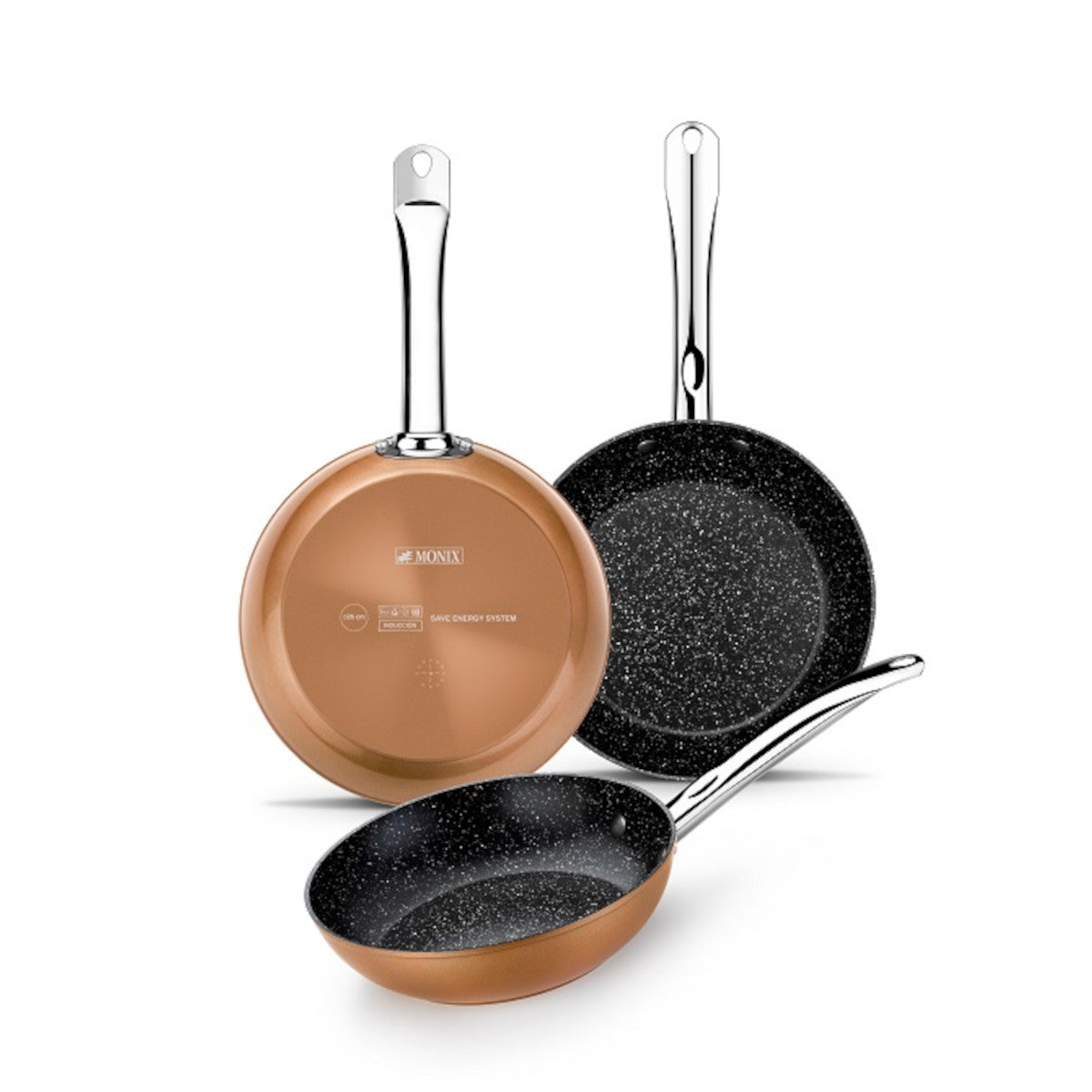 Copper Frying Pan, 3-piece set