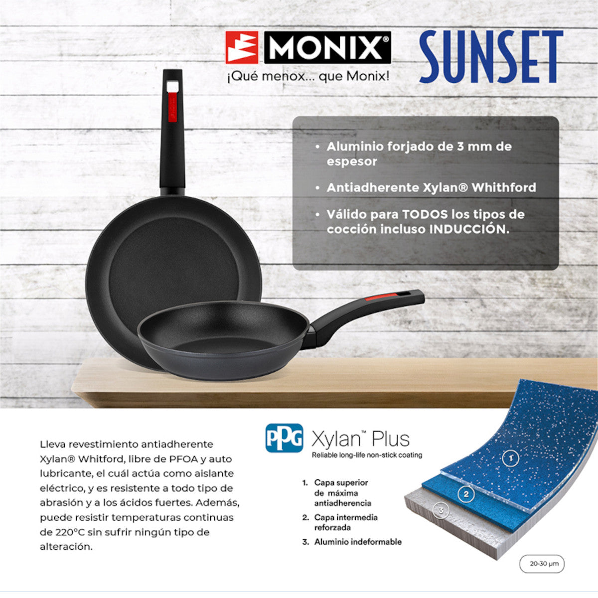Sunset Frying Pan, 3-piece set